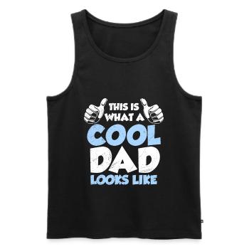 This is what a really cool dad looks like - Men's Premium Organic Tank Top - black - Front - Michal (187cm)