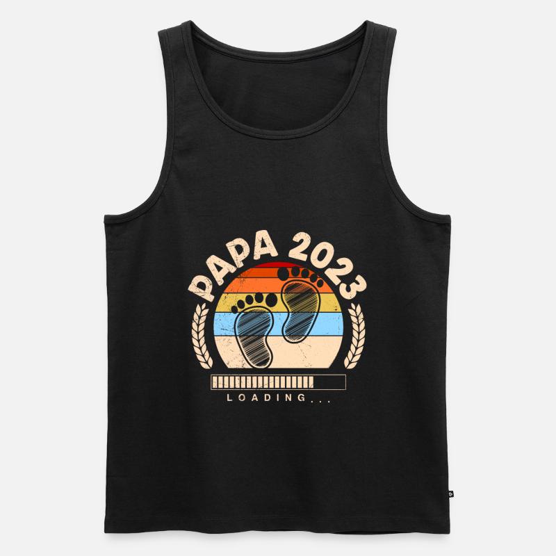 Papa 2023 loading Werdender Papa - Männer Premium Bio Tank Top - Schwarz