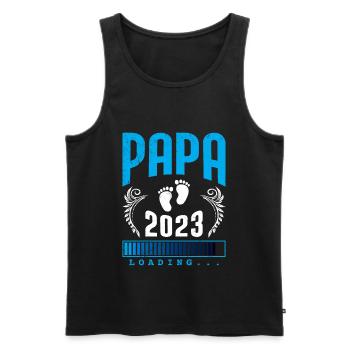Papa 2023 loading werdender Papa 2023 - Männer Premium Bio Tank Top - Schwarz - Vorne - Michal (187cm)