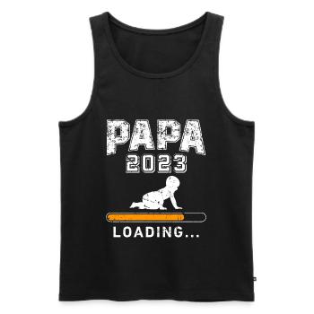 Papa 2023 loading werdender Papa 2023 Vater 2023 - Männer Premium Bio Tank Top - Schwarz - Vorne - Michal (187cm)