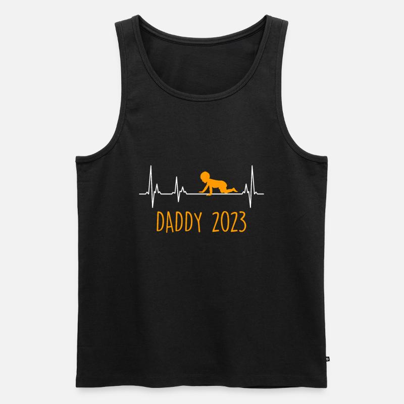 Daddy 2023 werdender Papa - Männer Premium Bio Tank Top - Schwarz