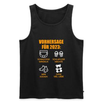 Werdende Eltern Vorhersage für 2023 Werdender Papa - Männer Premium Bio Tank Top - Schwarz - Vorne - Michal (187cm)