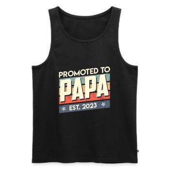 Papa 2023 - Männer Premium Bio Tank Top - Schwarz - Vorne - Michal (187cm)