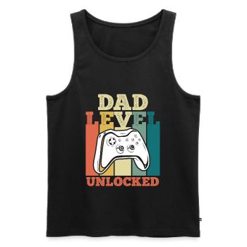 Dad Level unlocked werdender Vater Papa 2023 - Männer Premium Bio Tank Top - Schwarz - Vorne - AI Model Male 178 light (178cm)