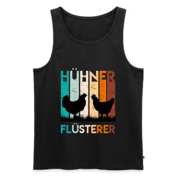 Hühner Flüsterer Hühner Besitzer Huhn - Männer Premium Bio Tank Top - Schwarz - Vorne - AI Model Male 178 light (178cm)