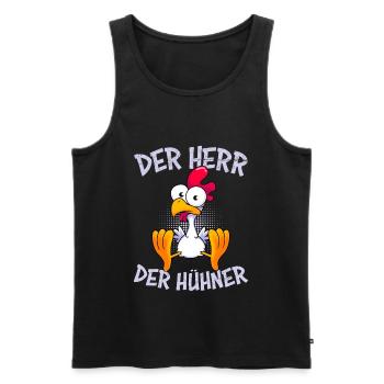 Le Seigneur des Poulets VolailleNeur Poulets - Débardeur bio Premium Homme - noir - Devant - Michal (187cm)