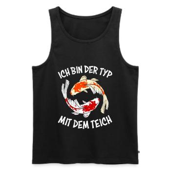 Ich bin der Typ mit dem Teich Koi Teich Koi - Männer Premium Bio Tank Top - Schwarz - Vorne - AI Model Male 178 light (178cm)