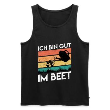 Ich bin gut im Beet Gärtner - Männer Premium Bio Tank Top - Schwarz - Vorne - Michal (187cm)