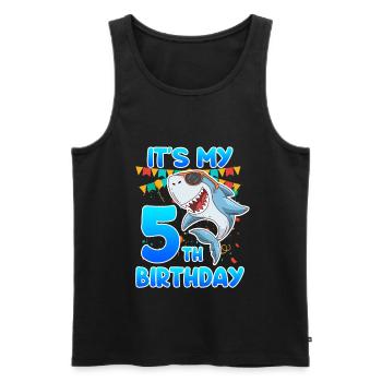 5 years boy 5th birthday son nephew - Men's Premium Organic Tank Top - black - Front - Michal (187cm)