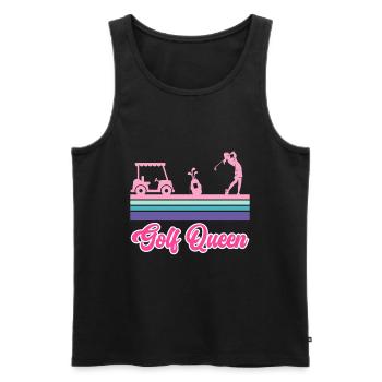 Golf Königin Golferin - Männer Premium Bio Tank Top - Schwarz - Vorne - AI Model Male 178 light (178cm)
