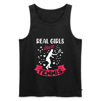 Les vraies filles adorent les femmes de tennis - Débardeur bio Premium Homme - noir - Devant - Michal (187cm)