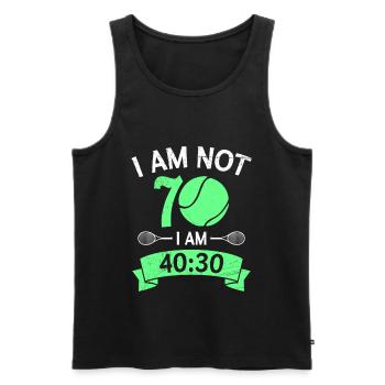 Tennis 70 Jahre Spruch Tennis Opa - Männer Premium Bio Tank Top - Schwarz - Vorne - Michal (187cm)