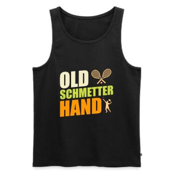 Vieux Schmetterhand Tennis Grand-père Tennis Papa - Débardeur bio Premium Homme - noir - Devant - Michal (187cm)