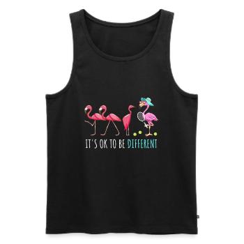 Tennis Joueuse de tennis Tennis Flamingo - Débardeur bio Premium Homme - noir - Devant - Michal (187cm)