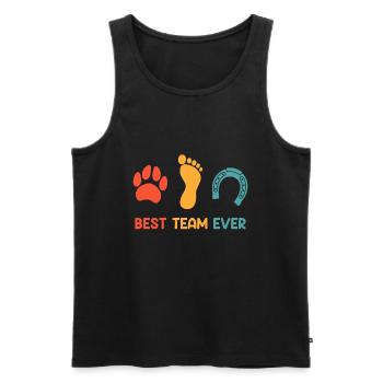 Meilleure équipe de cavaliers - Débardeur bio Premium Homme - noir - Devant - Michal (187cm)