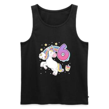 Endlich 6 Jahre 6. Geburtstag Pferde Mädchen - Männer Premium Bio Tank Top - Schwarz - Vorne - AI Model Male 178 light (178cm)