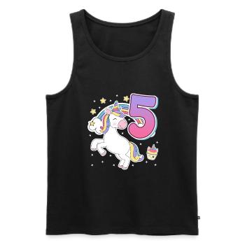 5th Birthday Girl Horse Girl 5 years - Men's Premium Organic Tank Top - black - Front - Michal (187cm)