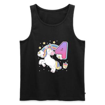 4. Geburtstag Mädchen 4 Jahre Pferdemädchen - Männer Premium Bio Tank Top - Schwarz - Vorne - AI Model Male 178 light (178cm)
