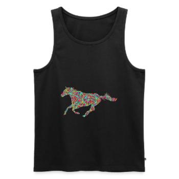 Dressage Cavaliers Cavaliers Chevaux Filles - Débardeur bio Premium Homme - noir - Devant - Michal (187cm)