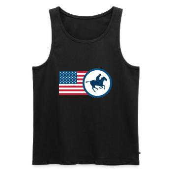 USA Equestrian Horseback Riding USA Rider - Men's Premium Organic Tank Top - black - Front - Michal (187cm)