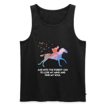 Citation équestre Equestrian Horse Girls - Débardeur bio Premium Homme - noir - Devant - Michal (187cm)