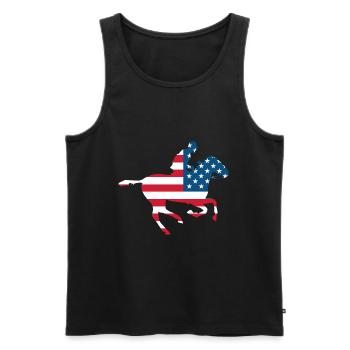 USA Rider Western Cowboy Rodeo - Débardeur bio Premium Homme - noir - Devant - AI Model Male 178 light (178cm)