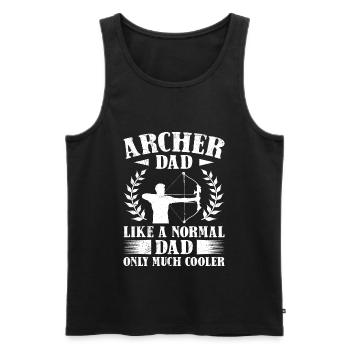Cool Archer Papa Archery - Men's Premium Organic Tank Top - black - Front - AI Model Male 178 light (178cm)