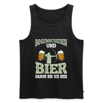 Bogenschießen und Bier Männer - Männer Premium Bio Tank Top - Schwarz - Vorne - AI Model Male 178 light (178cm)