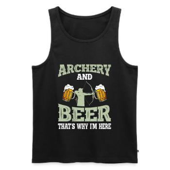Bogenschießen und Bier Männer - Männer Premium Bio Tank Top - Schwarz - Vorne - AI Model Male 178 light (178cm)
