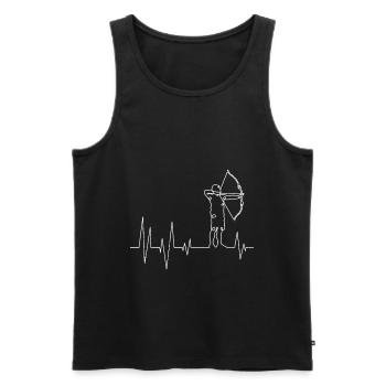 Archer Heartbeat Archery - Men's Premium Organic Tank Top - black - Front - Michal (187cm)
