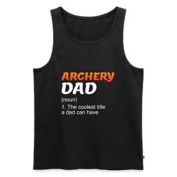 Archer Papa Archery - Men's Premium Organic Tank Top - black - Front - AI Model Male 178 light (178cm)