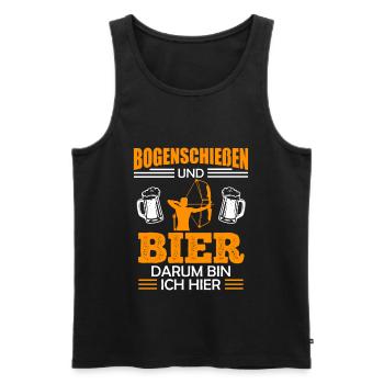 Bogenschießen und Bier Männer - Männer Premium Bio Tank Top - Schwarz - Vorne - AI Model Male 178 light (178cm)