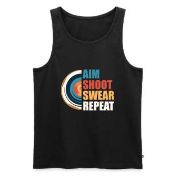 AimIng Shooting Swearing Target - Men's Premium Organic Tank Top - black - Front - AI Model Male 178 light (178cm)