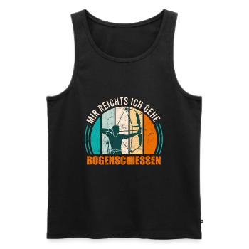Mir reichts ich gehe Bogenschießen Bogensport - Männer Premium Bio Tank Top - Schwarz - Vorne - AI Model Male 178 light (178cm)