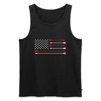 Usa Archer de tir à l’arc - Débardeur bio Premium Homme - noir - Devant - Michal (187cm)