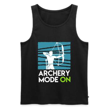 Archery Mode On Compoundbogen - Männer Premium Bio Tank Top - Schwarz - Vorne - AI Model Male 178 light (178cm)