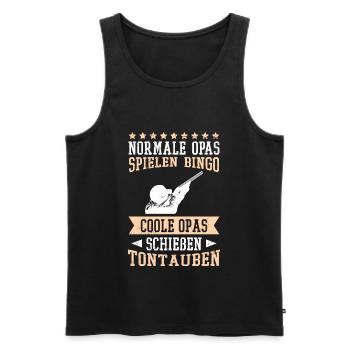 Tontaubenschießen Opa Tontauben - Männer Premium Bio Tank Top - Schwarz - Vorne - Michal (187cm)