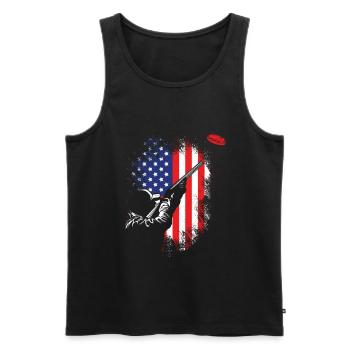 USA Clay Pigeon Shooting Clay Pigeon Shooter - Débardeur bio Premium Homme - noir - Devant - AI Model Male 178 light (178cm)
