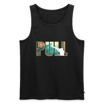 Tir de tir de pigeon d’argile Tireur sportif - Débardeur bio Premium Homme - noir - Devant - AI Model Male 178 light (178cm)