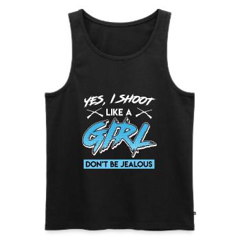 Damen Tontaubenschießen - Männer Premium Bio Tank Top - Schwarz - Vorne - Michal (187cm)