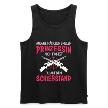 Andere Mädchen spielen ich geh zum Schießstand - Männer Premium Bio Tank Top - Schwarz - Vorne - AI Model Male 178 light (178cm)