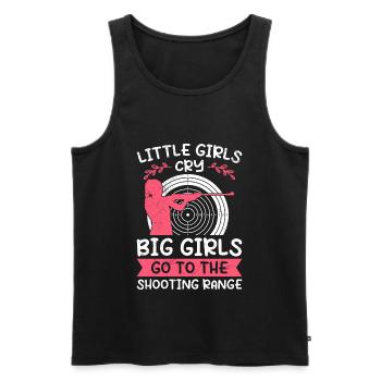 Little girls cry Big ones go to the shooting range - Men's Premium Organic Tank Top - black - Front - AI Model Male 178 light (178cm)