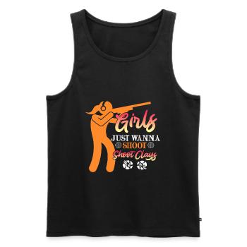 Girls want clay pigeon shooting ladies - Men's Premium Organic Tank Top - black - Front - AI Model Male 178 light (178cm)