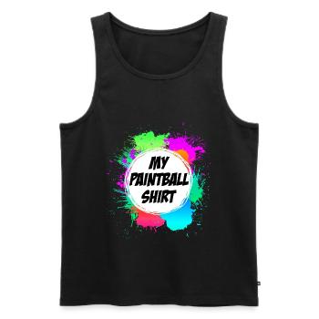 My Paintball Shirt Paintball Player - Men's Premium Organic Tank Top - black - Front - AI Model Male 178 light (178cm)