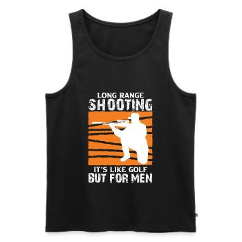 Long Range Shooting - Men's Premium Organic Tank Top - black - Front - AI Model Male 178 light (178cm)