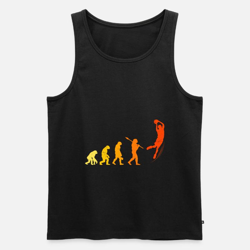 Basketballer Evolution Affe Basketball - Männer Premium Bio Tank Top - Schwarz
