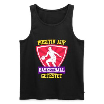 Testé positif au basketball féminin - Débardeur bio Premium Homme - noir - Devant - AI Model Male 178 light (178cm)