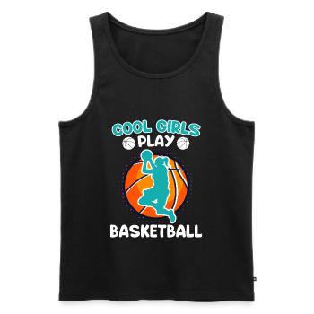 Les filles cool jouent au basket-ball - Débardeur bio Premium Homme - noir - Devant - Michal (187cm)