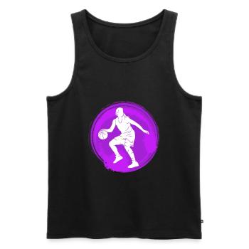 Basket-ball féminin - Débardeur bio Premium Homme - noir - Devant - AI Model Male 178 light (178cm)