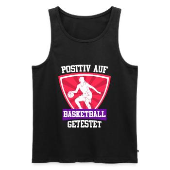 Testé positif au basketball féminin - Débardeur bio Premium Homme - noir - Devant - AI Model Male 178 light (178cm)